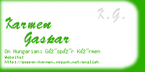 karmen gaspar business card